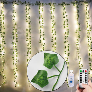 The Original Ivy Leaf Fairy Lights Curtain 12 pieces