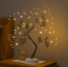 Load image into Gallery viewer, Golden Fairy Lights Tree with Leaves
