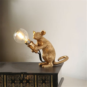 Nordic Creative Mini Animal Mouse Lamp Living Room Dining Room Bedroom Clothing Store Personalized Eye Protection Gift Resin Table Lamp