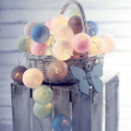 Cool Cotton Ball String Fairy Lights Pastel