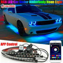 Load image into Gallery viewer, Car Underglow Light Flexible Strip LED Underbody Lights Remote APP Control Car Led Neon Light RGB Decorative Atmosphere Lamp
