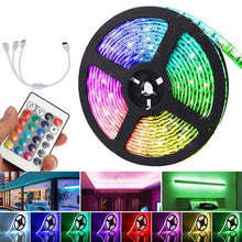 Load image into Gallery viewer, 5M DC12V LED Strip Light 5050 RGB Rope Flexible Changing Lamp with Remote Control for TV Bedroom Party Home
