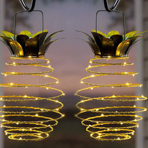 Outdoor Waterproof Garden Pineapple Solar Lights Path Lights Hanging Fairy Lights Solar Led Warm Fairy String Decor