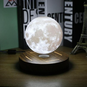 Original Levitating Moon Lamp, Magnetic Levitating Desk Lamp with Wooden Base