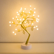 Load image into Gallery viewer, Golden Pearl Fairy Light Tree With Leaves
